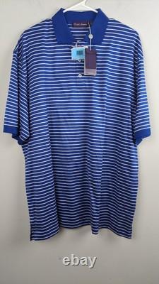 Ralph Lauren Purple Label Polo Shirt XXL Blue/White Stripe NWT Italy RN 41381