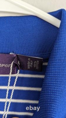 Ralph Lauren Purple Label Polo Shirt XXL Blue/White Stripe NWT Italy RN 41381