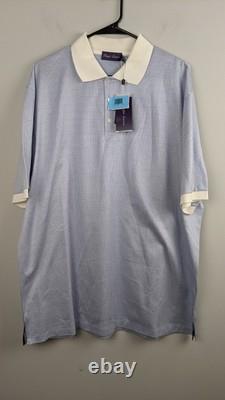 Ralph Lauren Purple Label Polo XXL Blue Check 100% Cotton Made in Italy NWT
