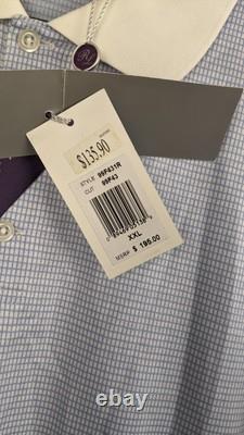 Ralph Lauren Purple Label Polo XXL Blue Check 100% Cotton Made in Italy NWT