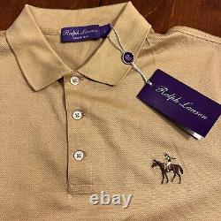 Ralph Lauren Purple Label Pony Equestrian Standing Horse Wool Pique Polo Size L