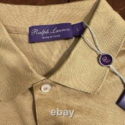 Ralph Lauren Purple Label Pony Equestrian Standing Horse Wool Pique Polo Size L