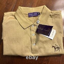 Ralph Lauren Purple Label Pony Equestrian Standing Horse Wool Pique Polo Size L