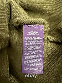 Ralph Lauren Purple Label Rib Knit Silk-Cashmere Henley Sweater L Olive $1695