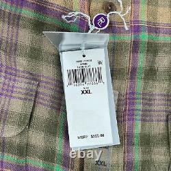 Ralph Lauren Purple Label Shirt Men 2XL Farm Olive Plaid 100% Linen LS NWT $595