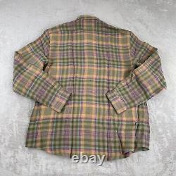 Ralph Lauren Purple Label Shirt Men 2XL Farm Olive Plaid 100% Linen LS NWT $595