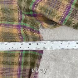 Ralph Lauren Purple Label Shirt Men 2XL Farm Olive Plaid 100% Linen LS NWT $595