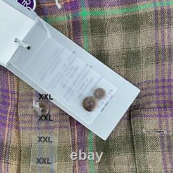 Ralph Lauren Purple Label Shirt Men 2XL Farm Olive Plaid 100% Linen LS NWT $595