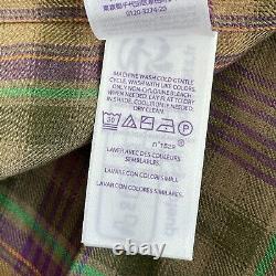 Ralph Lauren Purple Label Shirt Men 2XL Farm Olive Plaid 100% Linen LS NWT $595