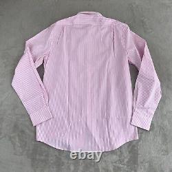 Ralph Lauren Purple Label Shirt Men Large Pink Bengal Stripe Poplin NWT $450