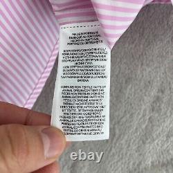 Ralph Lauren Purple Label Shirt Men Large Pink Bengal Stripe Poplin NWT $450