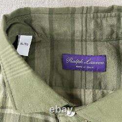 Ralph Lauren Purple Label Shirt Men XL Farm Olive Madras Plaid Italy NWT $500