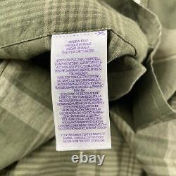 Ralph Lauren Purple Label Shirt Men XL Farm Olive Madras Plaid Italy NWT $500