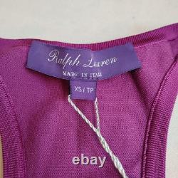 Ralph Lauren Purple Label Top XS Jersey Silk Stretch Mulberry Quiet Luxury New
