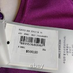 Ralph Lauren Purple Label Top XS Jersey Silk Stretch Mulberry Quiet Luxury New