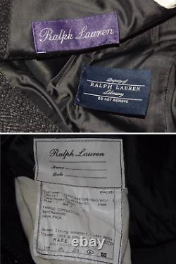 Ralph Lauren Purple Label Tweed Herringbone Cashmere Wool Blazer 40 Suit Jacket