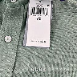 Ralph Lauren Purple Label Washed Pique Shirt Men 2XL Green Bay Designer NWT $395