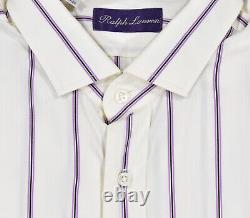 Ralph Lauren Purple Label White Striped Cotton Dress Shirt New $425