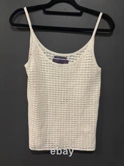 Ralph Lauren Purple Label Women's Size Small Hand Made Tank Top Crotchet Knit