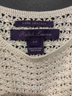Ralph Lauren Purple Label Women's Size Small Hand Made Tank Top Crotchet Knit