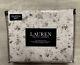 Ralph Lauren Queen Sheets Grey Floral White 4 Pc Sheet Set Country Cottage New