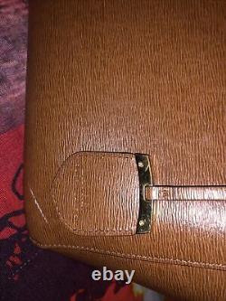 Ralph Lauren RLL Caramel Brown Leather Purse Hand Bag Shoulder Strap Gold Accent