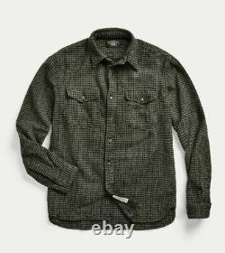 Ralph Lauren RRL Black 1890's Inspired Checked Wool Cotton Workshirt New