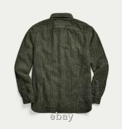 Ralph Lauren RRL Black 1890's Inspired Checked Wool Cotton Workshirt New