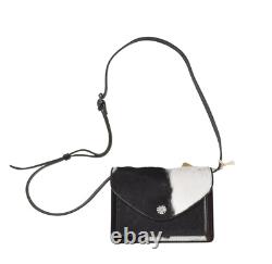 Ralph Lauren RRL Black Hair on Hide Hand Tooled Leather Crossbody Bag Clutch New