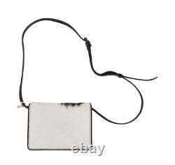 Ralph Lauren RRL Black Hair on Hide Hand Tooled Leather Crossbody Bag Clutch New