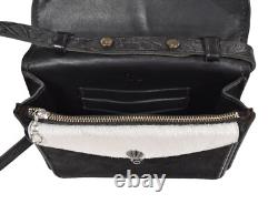 Ralph Lauren RRL Black Hair on Hide Hand Tooled Leather Crossbody Bag Clutch New