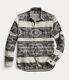 Ralph Lauren Rrl Brushed Cotton Wool Jacquard Blanket Motif Workshirt New