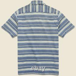 Ralph Lauren RRL Indigo Striped Cotton Jersey Guayabera Camp Shirt New