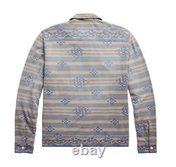 Ralph Lauren RRL Jacquard Knit Cotton Jersey Southwestern Camp Shirt New