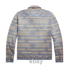 Ralph Lauren RRL Jacquard Knit Cotton Jersey Southwestern Camp Shirt S New