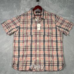 Ralph Lauren RRL Shirt Mens XXL Pink Plaid Plaid Aztec Plaid Jacquard Aztec