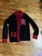 Ralph Lauren Rugby Black Red Wool Cardigan Xs