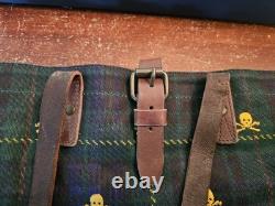 Ralph Lauren Rugby Skull Crossbones Green Blackwatch Plaid Tote Bag Retired New