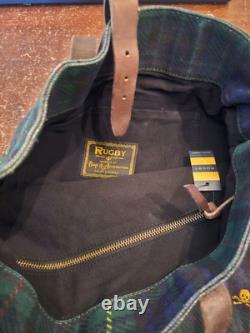 Ralph Lauren Rugby Skull Crossbones Green Blackwatch Plaid Tote Bag Retired New