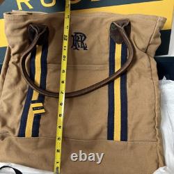 Ralph Lauren Rugby Tote Shoulder Bag Brown NEW W Tag And Box Rare Leather Strap
