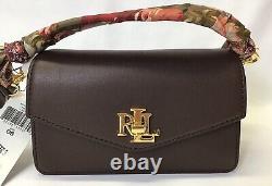 Ralph Lauren Scarf-Trim Small Tayler Leather Convertible Crossbody Bag