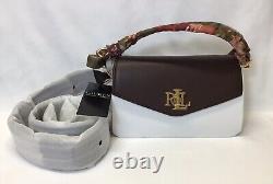 Ralph Lauren Scarf-Trim Small Tayler Leather Convertible Crossbody Bag