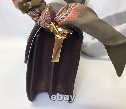 Ralph Lauren Scarf-Trim Small Tayler Leather Convertible Crossbody Bag