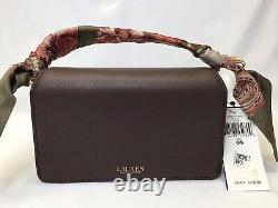 Ralph Lauren Scarf-Trim Small Tayler Leather Convertible Crossbody Bag