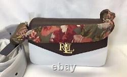 Ralph Lauren Scarf-Trim Small Tayler Leather Convertible Crossbody Bag