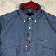 Ralph Lauren Shirt Mens 3xlt 3xl Tall Blue Floral Linen Indigo Long Sleeve