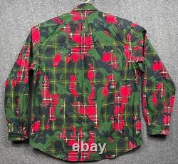 Ralph Lauren Shirt Mens XL Green Camo Red Plaid Printed Classic Button Oxford