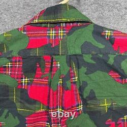 Ralph Lauren Shirt Mens XL Green Camo Red Plaid Printed Classic Button Oxford