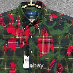 Ralph Lauren Shirt Mens XL Green Camo Red Plaid Printed Classic Button Oxford