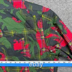 Ralph Lauren Shirt Mens XL Green Camo Red Plaid Printed Classic Button Oxford